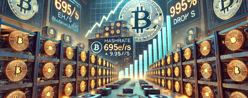 Bitcoin Hashrate Reaches Record 693 EH/s, Drops 9.95% After a Week