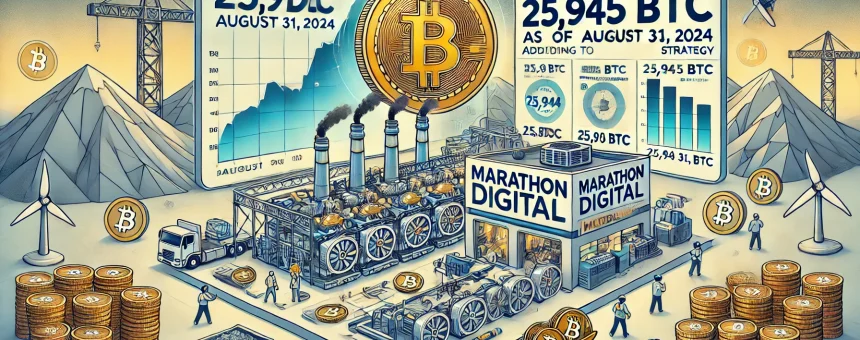 Marathon Digital владеет 25 945 BTC по состоянию на 31 августа 2024 года, предпочитая придерживаться стратегии HODL