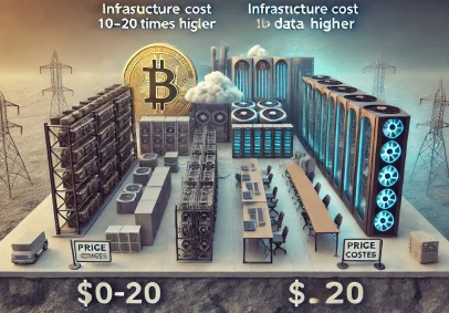 AI/HPC Data Center Infrastructure Costs Are 10–20 Times Higher Than Bitcoin Mining