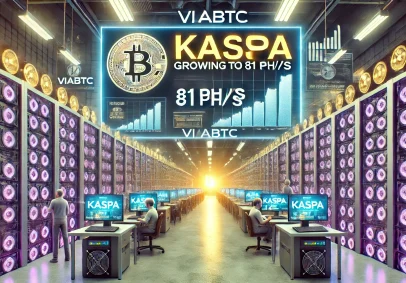 ViaBTC’s Kaspa pool reaches 81 PH/s, securing 3rd place globally